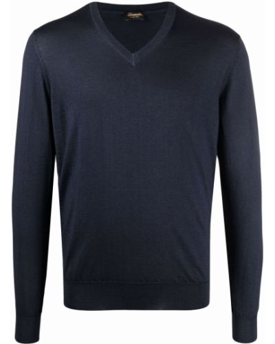 Jersey con escote v de tela jersey Drumohr azul