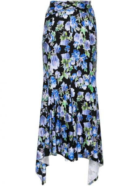 Kvetinová midi sukňa s potlačou Philosophy Di Lorenzo Serafini modrá
