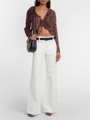 Леопардовая блузка с принтом из крепа Rixo коричневая