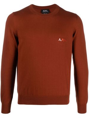 Пуловер бродиран A.p.c. кафяво