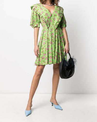 Mini vestido con escote v Natasha Zinko verde