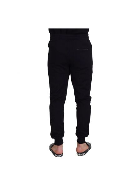 Pantalones de chándal con lentejuelas de algodón Dolce & Gabbana negro