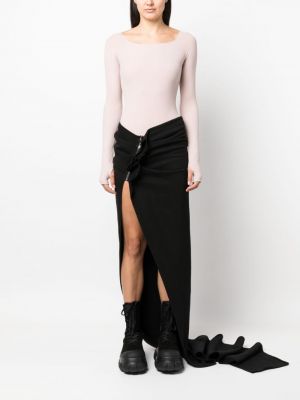 Asymetrické bavlněné sukně na zip Rick Owens Drkshdw černé