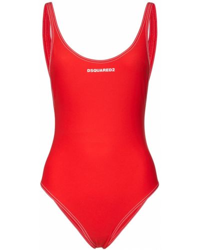 Plavky s potlačou Dsquared2 červená