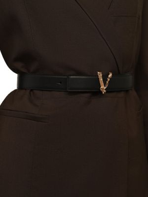 Кожаный ремень Versace черный