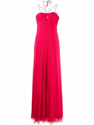 Копринена вечерна рокля от шифон Alberta Ferretti червено