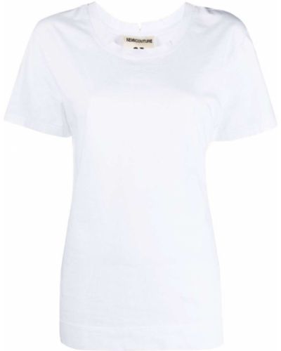 Camiseta de cuello redondo Semicouture blanco