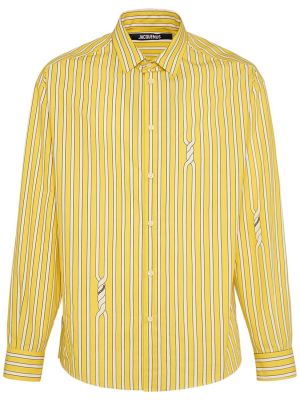 Camisa de viscosa a rayas Jacquemus amarillo