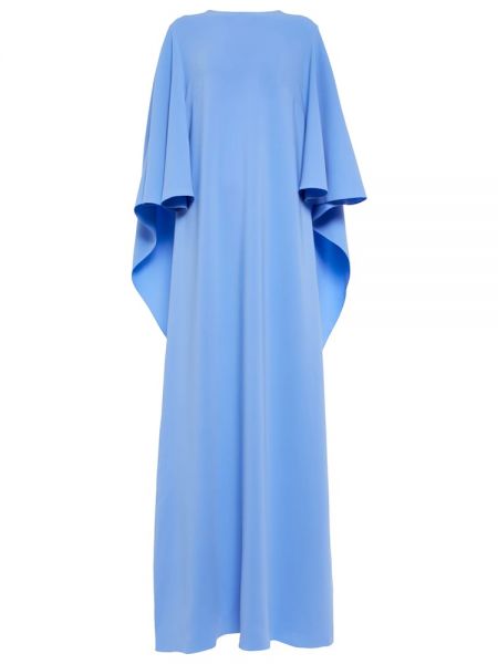 Hedvábné dlouhé šaty Oscar De La Renta modré