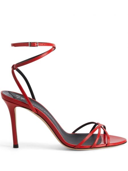 Kožené sandále Giuseppe Zanotti červená