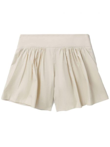 Shorts aus baumwoll mit plisseefalten Msgm beige