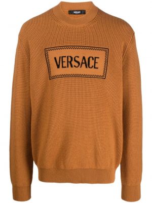 Пуловер Versace кафяво