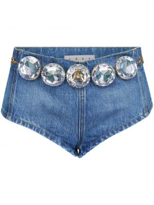 Jeans shorts mit kristallen Area blau