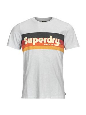T-shirt a righe Superdry bianco