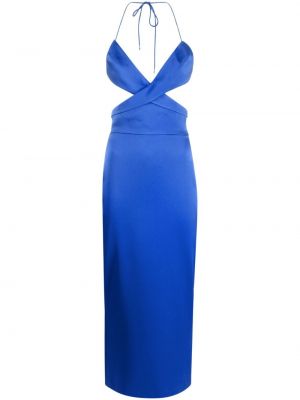 Satynowa sukienka midi Alex Perry niebieska