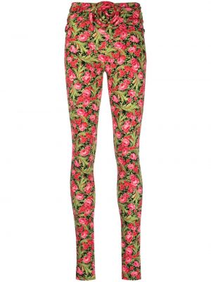 Pantaloni skinny a fiori Magda Butrym verde