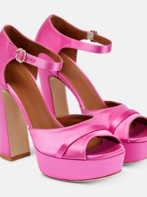 Сатенени сандали на платформе Malone Souliers розово