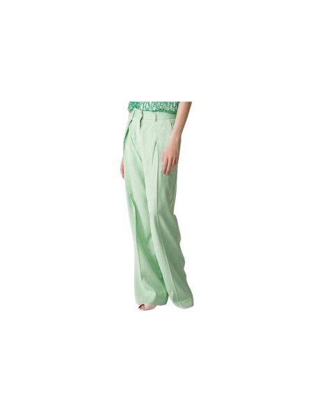 Pantalones de algodón de viscosa Forte Forte verde