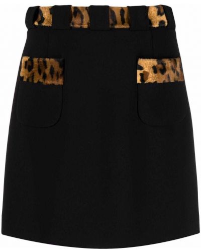 Falda con estampado leopardo Moschino negro