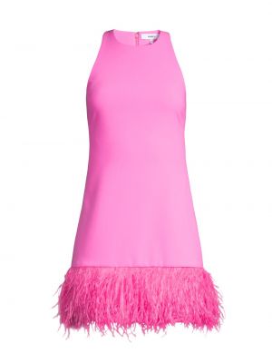 Платье мини с перьями Likely розовое