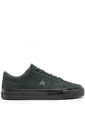 Sneakerși din piele de căprioară cu stele Converse One Star verde
