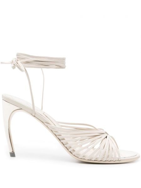 Sandały skórzane Ferragamo białe