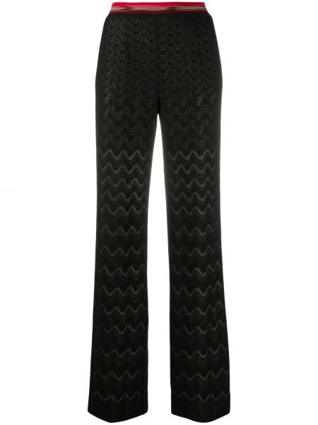 Pantalones de punto con estampado geométrico Missoni negro