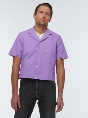 Camicia di lino di cotone Winnie New York viola