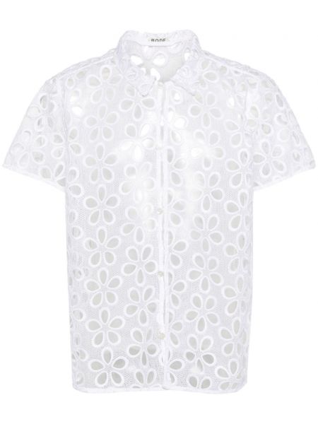 Φλοράλ πουκάμισο με δαντέλα Bode λευκό