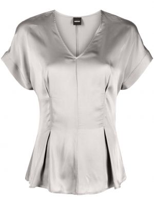 Satin bluse ausgestellt Aspesi grau