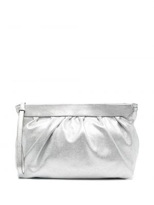 Usnjena pisemska torbica Isabel Marant srebrna