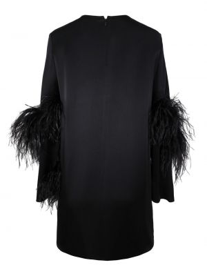 Sukienka koktajlowa w piórka z krepy Lapointe czarna