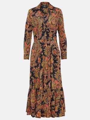 Bavlnené midi šaty s paisley vzorom Etro