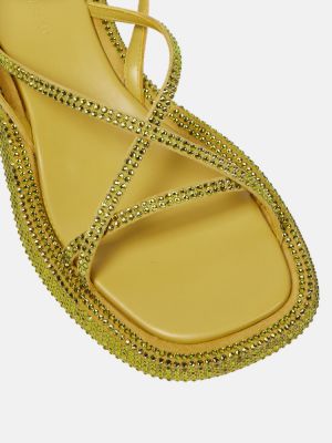 Leder sandale Gia Borghini grün