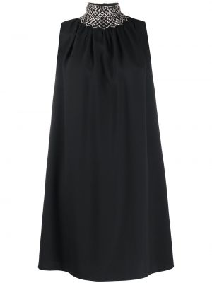 Mini vestido sin mangas con apliques Prada negro