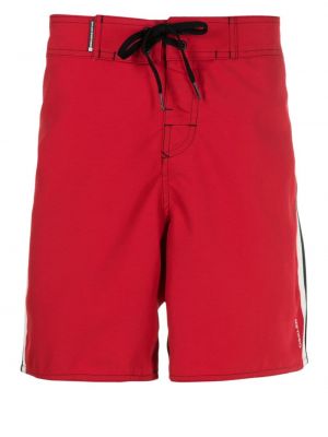 Prugaste kratke hlače Osklen crvena