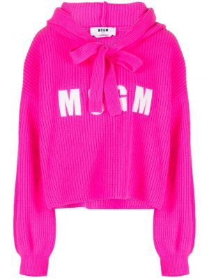 Strick hoodie Msgm pink