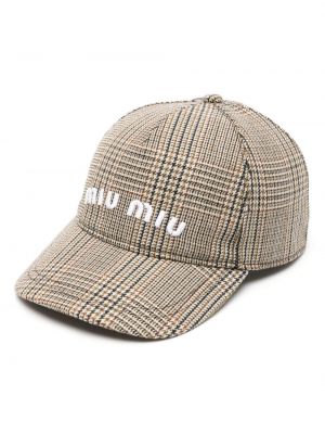 Вълнена шапка с козирки Miu Miu кафяво