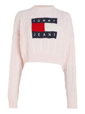 Priliehavý sveter Tommy Jeans ružová