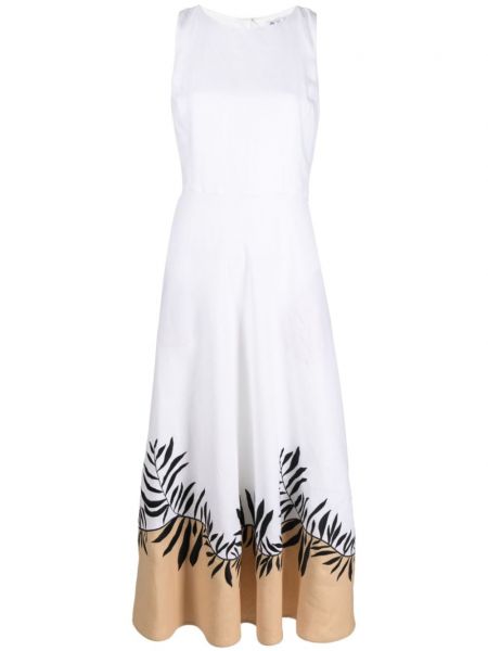Λινή μίντι φόρεμα με σχέδιο Loro Piana