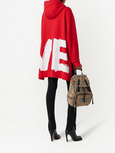 Oversize hoodie aus baumwoll mit print Burberry rot