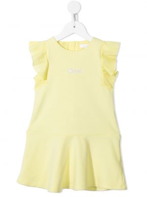 Ruffle trykt dress for jenter Chloe Kids gul