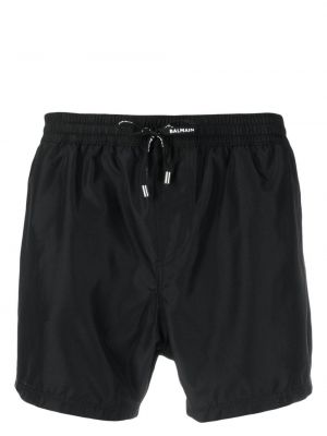 Shorts de sport à rayures Balmain noir