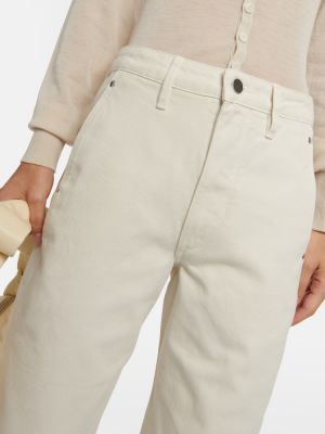 Straight leg jeans a vita alta Lemaire bianco
