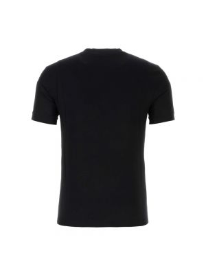 Koszulka z wiskozy Giorgio Armani czarna