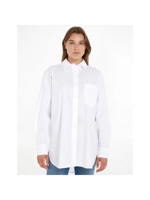 Camisa de algodón manga larga Tommy Hilfiger blanco