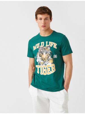 Polo majica s potiskom s tigrastim vzorcem Koton
