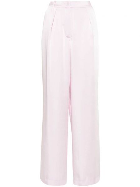Sametové rovné kalhoty Claudie Pierlot růžové