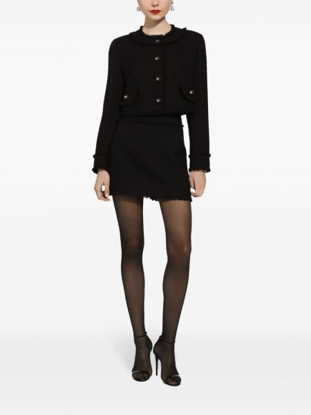 Tvīda jaka ar pogām Dolce & Gabbana melns