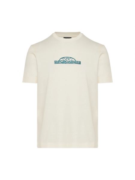 Koszulka bawełniana Emporio Armani biała